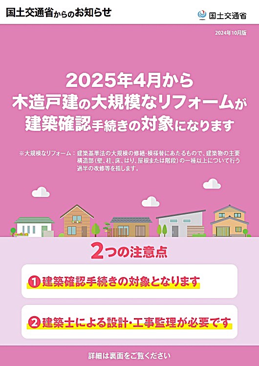 ～法改正2025年4月1日施行～  リフォームに関する手続き