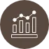 白と茶色のバーグラフのアイコンが描かれた画像です。